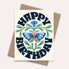 Load image into Gallery viewer, Happy Birthday Greeting Card | Yellow Card | Butterfly