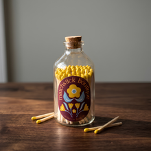 Load image into Gallery viewer, Purple Floral Safety Matches Apothecary Jar