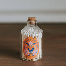 Load image into Gallery viewer, Orange Floral Safety Matches Apothecary Jar - Decor
