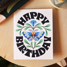 Load image into Gallery viewer, Happy Birthday Greeting Card | Yellow Card | Butterfly
