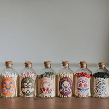 Load image into Gallery viewer, Pink Floral Safety Matches Apothecary Jar

